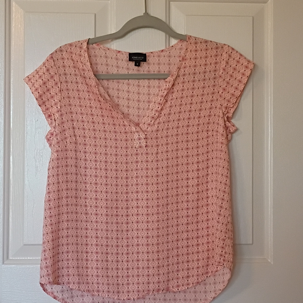 Jones New York Pink Patterned Blouse